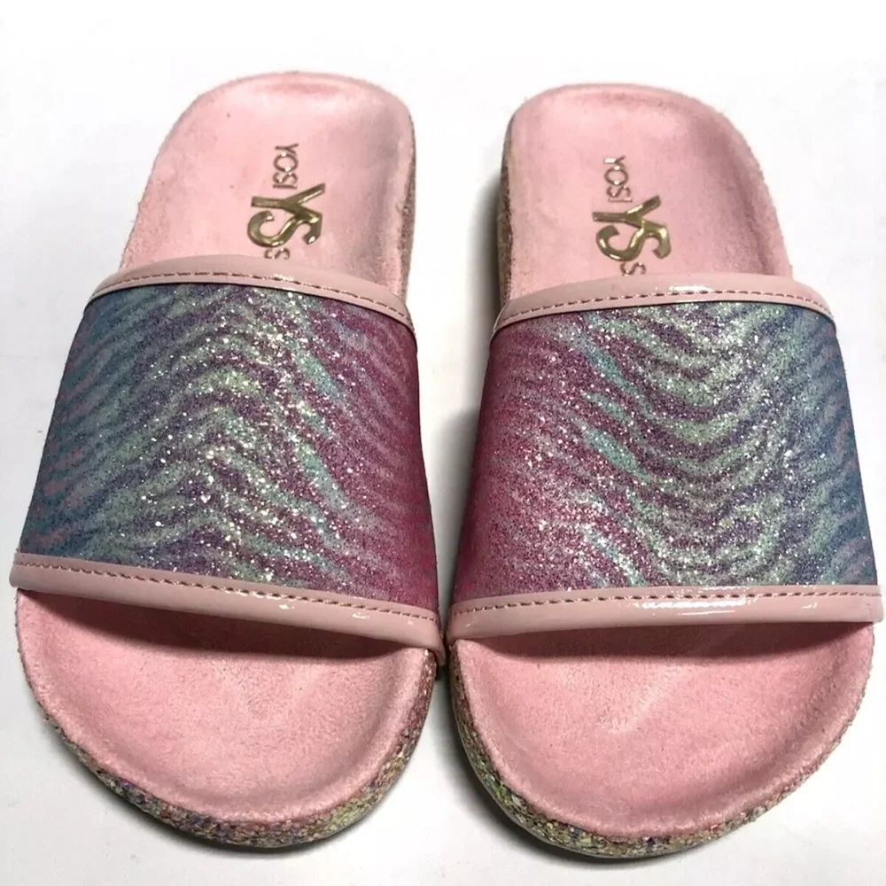 Yosi Samra Kids’ Miss Elsa, Pink Slide Sandals, Girls’ Size 11 M.
